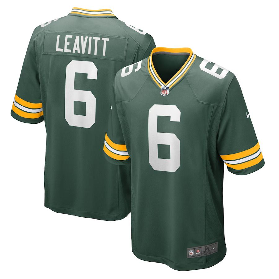 Men Green Bay Packers #6 Dallin Leavitt Nike Green Game Player NFL Jersey